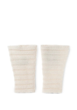 Lisa Yang ribbed gloves - Neutrals