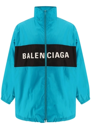 Balenciaga logo-print windbreaker - Blue