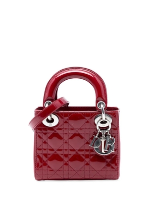 Christian Dior Pre-Owned 2014 Mini Patent Cannage Lady Dior satchel - Red