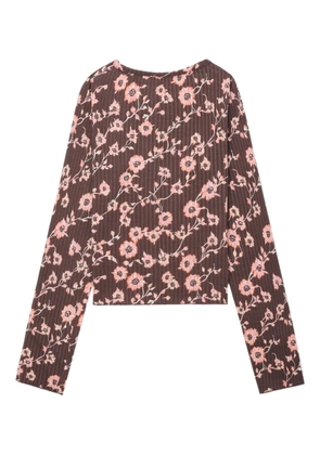 Free People floral-print long sleeves top - Red