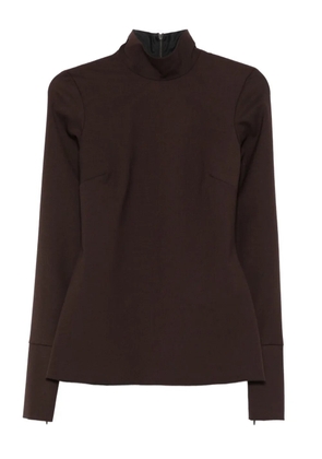 THELATEST high-neck long-sleeve blouse - Brown