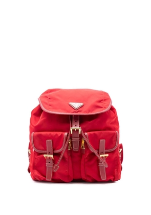 Prada Pre-Owned 2013-2025 Saffiano Trimmed Tessuto backpack - Red