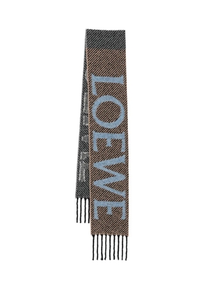 LOEWE logo-detail alpaca-wool scarf - Brown