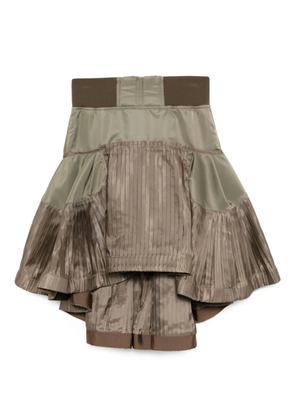 sacai pleated twill skirt - Green