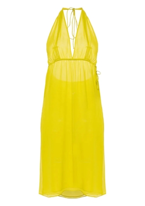 Christopher Esber halterneck silk midi dress - Green