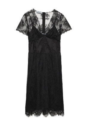 Prada scalloped lace mini dress - Black