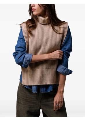 DAVANTINO roll-neck wool top - Neutrals