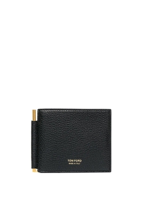 TOM FORD money clip leather wallet - Black