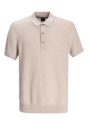 BOSS button-placket polo shirt - Neutrals