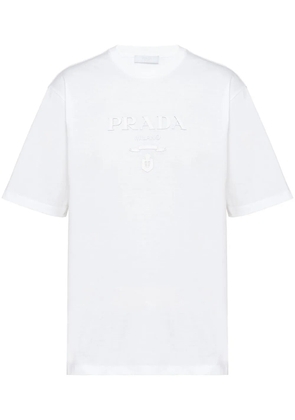 Prada raised logo round-neck T-shirt - White