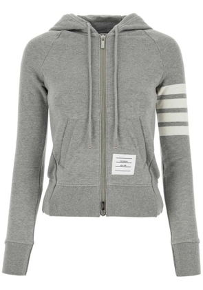 Thom Browne 4-Bar striped cotton hoodie - Grey