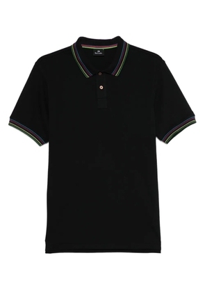 Paul Smith striped collar polo shirt - Black