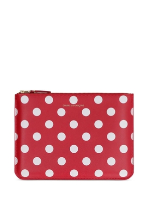 Comme Des Garçons Wallet polka dot-print wallet - Red
