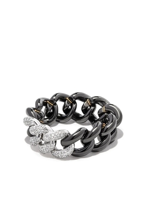 SHAY 18K white gold diamond link ring - Black