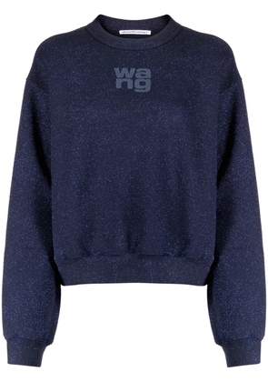 Alexander Wang glitter-effect terry sweatshirt - Blue