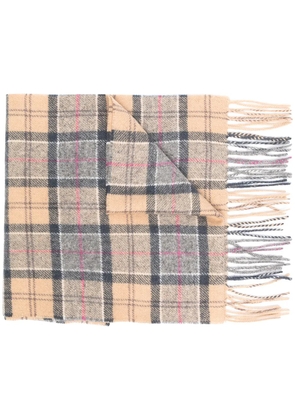 Barbour check-print fringed-edge scarf - Brown