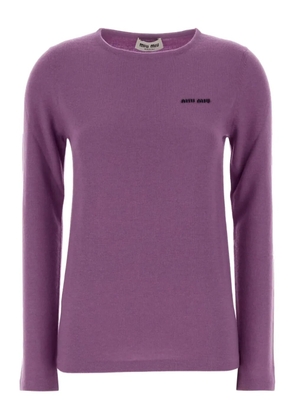 Miu Miu logo-detail sweater - Purple