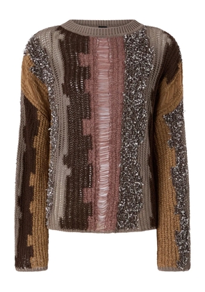 PINKO sequin striped sweater - Brown