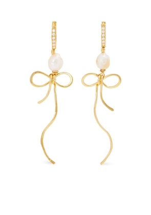 Marni pearl bow drop earrings - Gold