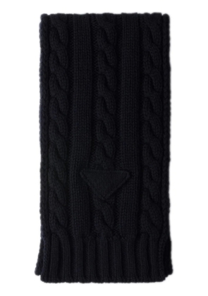 Prada logo-detail cashmere scarf - Blue