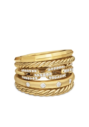 David Yurman 18kt yellow gold Stax Five Row diamond ring (15mm)