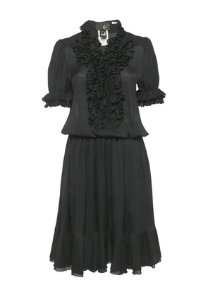 Just Cavalli Vintage crepe frill-detail midi dress - Black