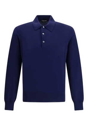 TOM FORD long-sleeve button polo shirt - Blue