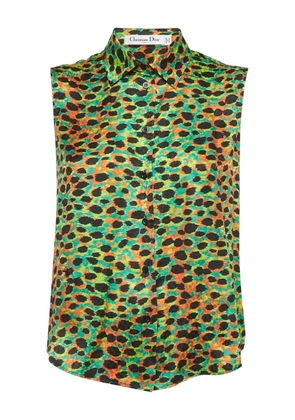 Christian Dior Pre-Owned sleeveless button shirt - Green