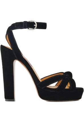 Ralph Lauren Collection 125mm Arding knotted-velvet platform sandals - Black