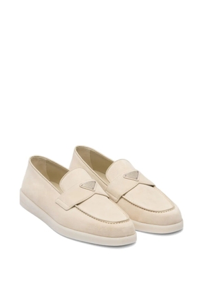 Prada logo-triangle loafers - Neutrals