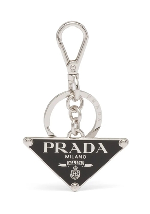 Prada triangle-logo keychain - Silver