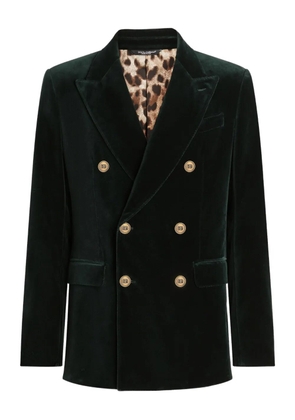 Dolce & Gabbana velvet double-breasted blazer - Green