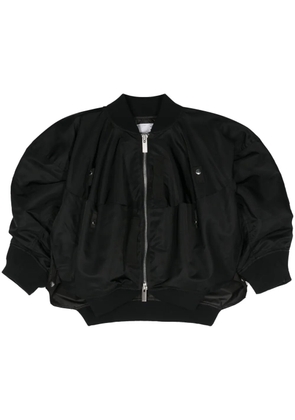 sacai twill bomber jacket - Black