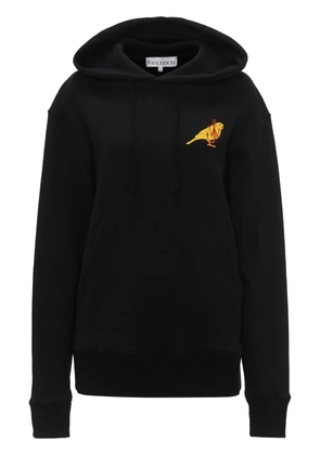 JW Anderson logo-embroidered organic cotton hoodie - Black