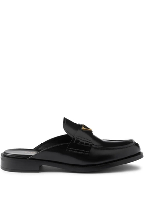 Prada brushed leather mules - Black