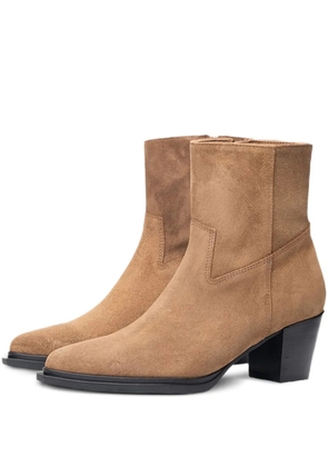 Poche Paris pointed-toe ankle boots - Brown