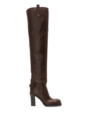 Burberry 85mm Cavalier calf-leather thigh-high boots - Brown
