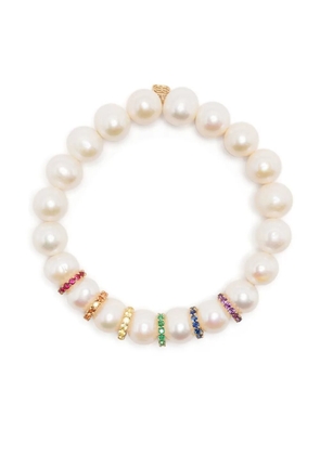 Sydney Evan 14kt yellow gold multi-stone pearl bracelet - White