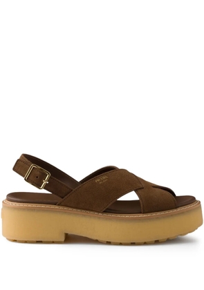 Prada 60mm buckle-strap platform sandals - Brown