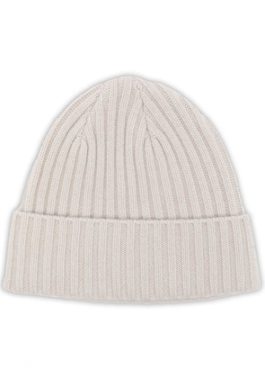 N.Peal chunky rib-knit hat - White