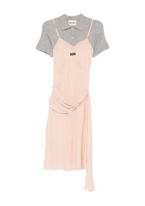 Miu Miu scalloped-edge draped midi dress - Pink