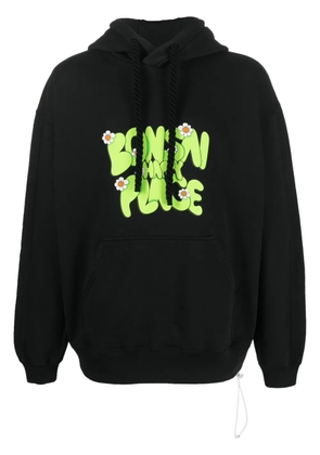 Bonsai logo-print cotton hoodie - Black