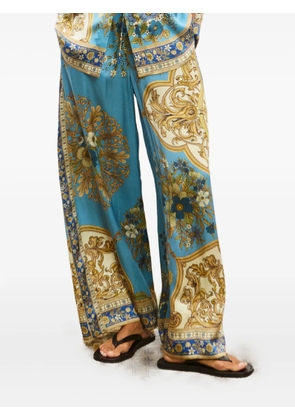 ALEMAIS Cassie floral-baroque trousers - Blue