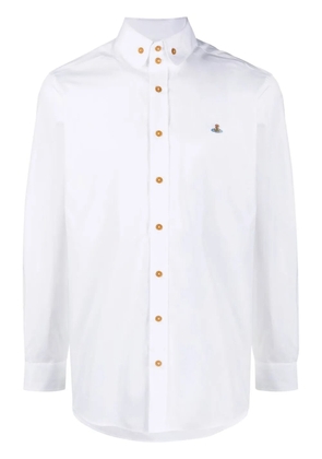 Vivienne Westwood embroidered-Orb poplin shirt - White