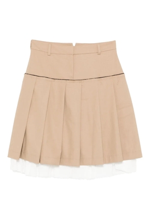 Gimaguas layered pleated mini skirt - Neutrals