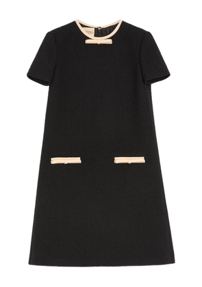 Valentino Garavani bow-embellished tweed dress - Black