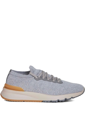 Brunello Cucinelli jacquard wool knit sneakers - Grey