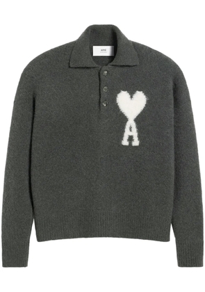 AMI Paris Ami De Coeur polo sweater - Grey