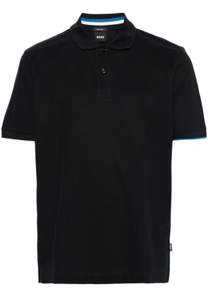 BOSS piqué-weave cotton polo shirt - Blue