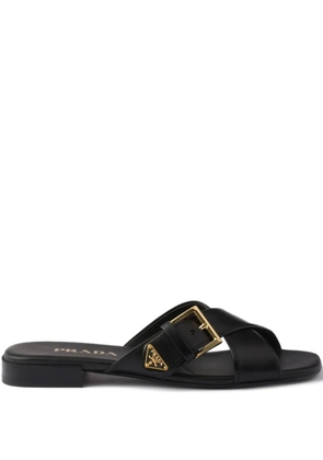 Prada criss-cross buckle sandals - Black